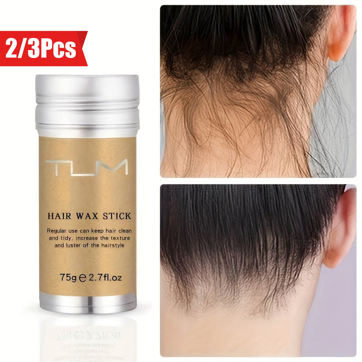 2/3pcs TUM Moisturizing Shea Butter Hair Wax Rod 75g - Hydrating, Non-Greasy, Anti-Frizz Finishing Wax for Curly Hair - 24 Hours Long-Lasting Hold, Refreshing, Suitable for All Hair Types, Unisex-Adult - Total Trends Fusion