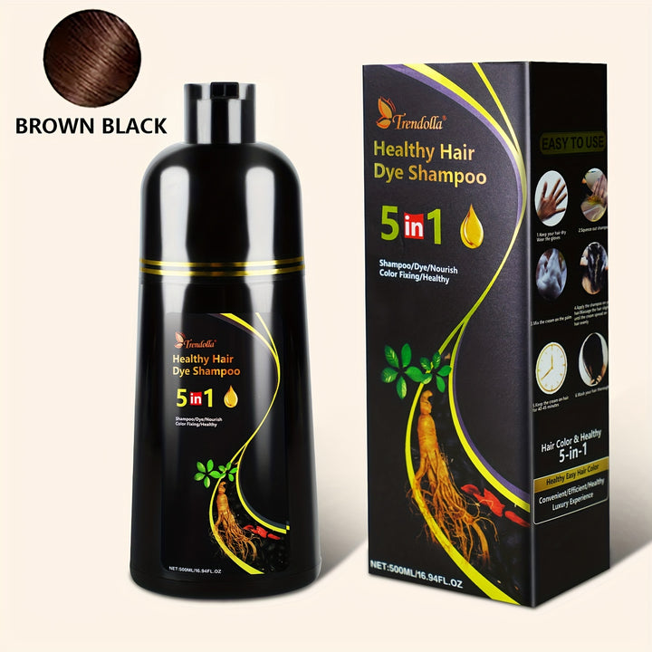 5 In 1 Hair Colour Shampoo, Long Lasting Hair Colour Shampoo, Instant Hair Colour Shampoo, For Men And Women.500ML/16.94FL.OZ Halloween - Total Trends Fusion