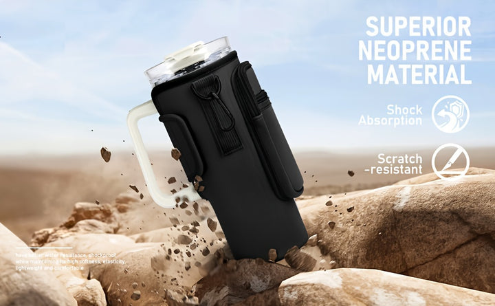 1pc Water Bottle Holder with Strap and Pocket For 40oz Tumbler Cup, Water Bottle Pouch With Adjustable Strap, Cup Accessories