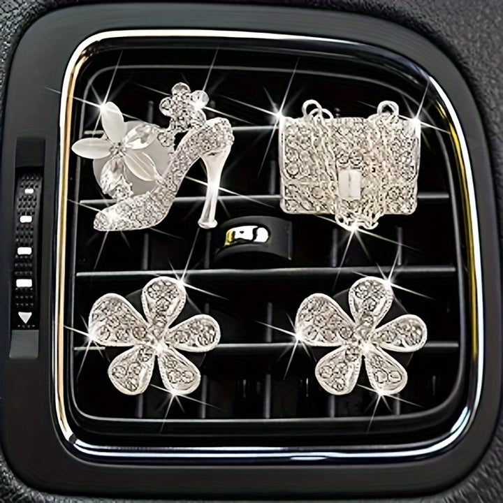18-Pack Elephant Heart Air Vent Clips – Bling Car Air Fresheners with Crystal Rhinestones for Cute Auto Interior Decor - Total Trends Fusion