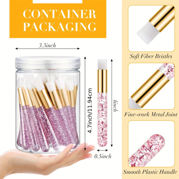 30-piece Crystal Eyelash Shampooer Flash Eyelash Extension Cleaner With Container Facial Eyelash Cleaner Nose Hair Deep Cleaner Makeup Eyelash Cleaner, Pink - Total Trends Fusion