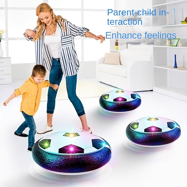 1pc LED Light-Up Floating Soccer Ball, Indoor Suspended Foot Game with Foam Safety Edge, Sports Themed Plastic Toy for Kids, Interactive Parent-Child Play, Ideal for Halloween/Christmas Gifts (Batteries Not Included)
