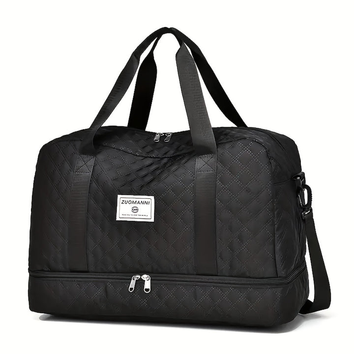 Lightweight Argyle Pattern Luggage Bag, Large Capacity Travel Duffle Bag, Portable Overnight Bag - Total Trends Fusion