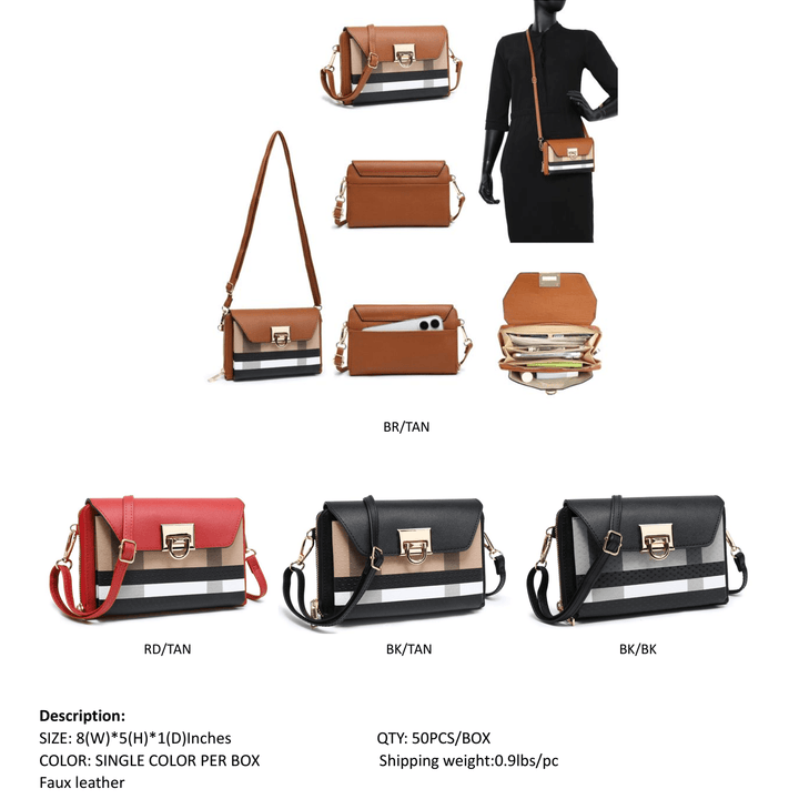 Tepilte Handbags for Women Fashion Teenage Girls Crossbody Bag Lightweight Plaid Pattern Shoulder Bag - Total Trends Fusion