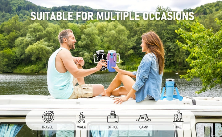 1pc Water Bottle Holder with Strap and Pocket For 40oz Tumbler Cup, Water Bottle Pouch With Adjustable Strap, Cup Accessories