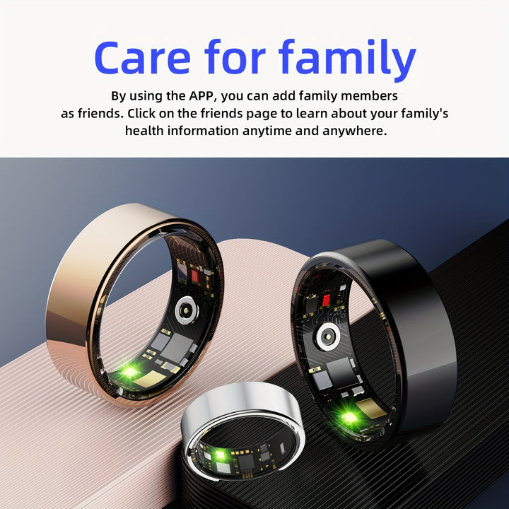 Smart Ring Fitness Tracker, Steps, Distance, Calories, Sleep Tracking, Exercise Monitoring, Compatible with iPhone Android, IP68 Waterproof, Smart Jewelry, Accessories, Gift for Women Men - Total Trends Fusion