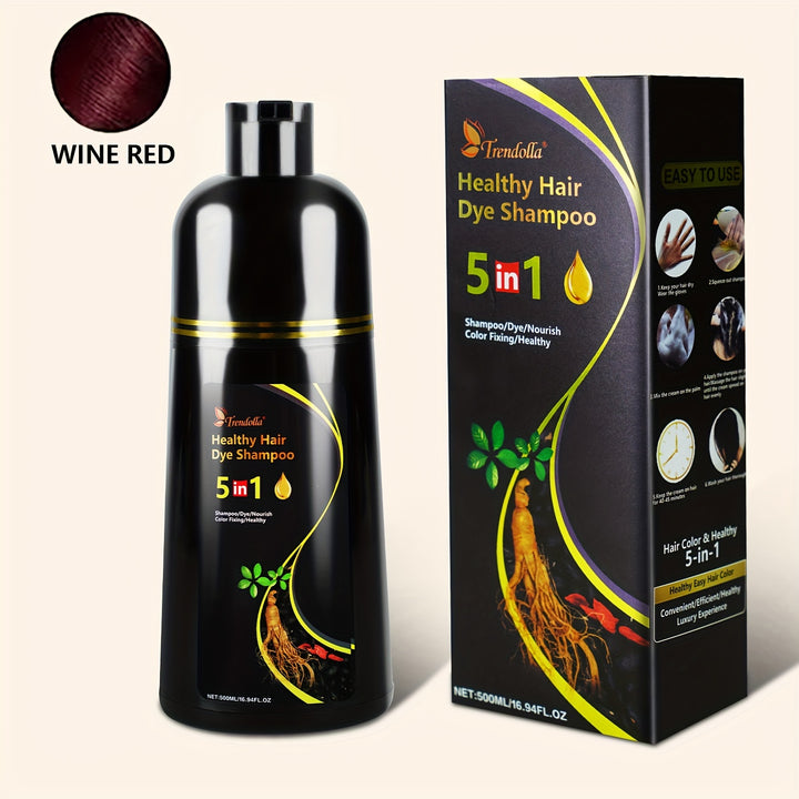 5 In 1 Hair Colour Shampoo, Long Lasting Hair Colour Shampoo, Instant Hair Colour Shampoo, For Men And Women.500ML/16.94FL.OZ Halloween - Total Trends Fusion