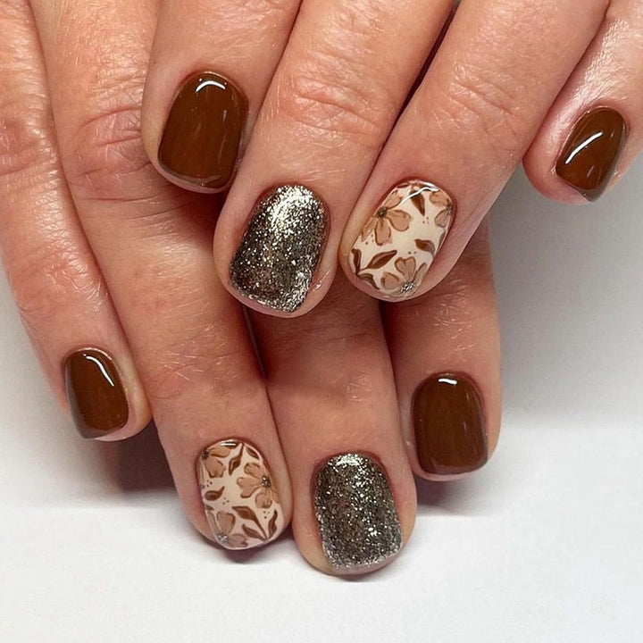 French Tip Press on Nails Short Square Fake Nails with Leopard Print French Bow Designs Nude Glue on Nails Press Ons Glossy False Nails Reusable Cute Stick on Nails for Women 24 Pcs