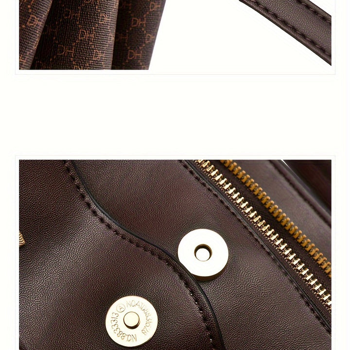 Fashionable texture and versatile large capacity printed letter handbag