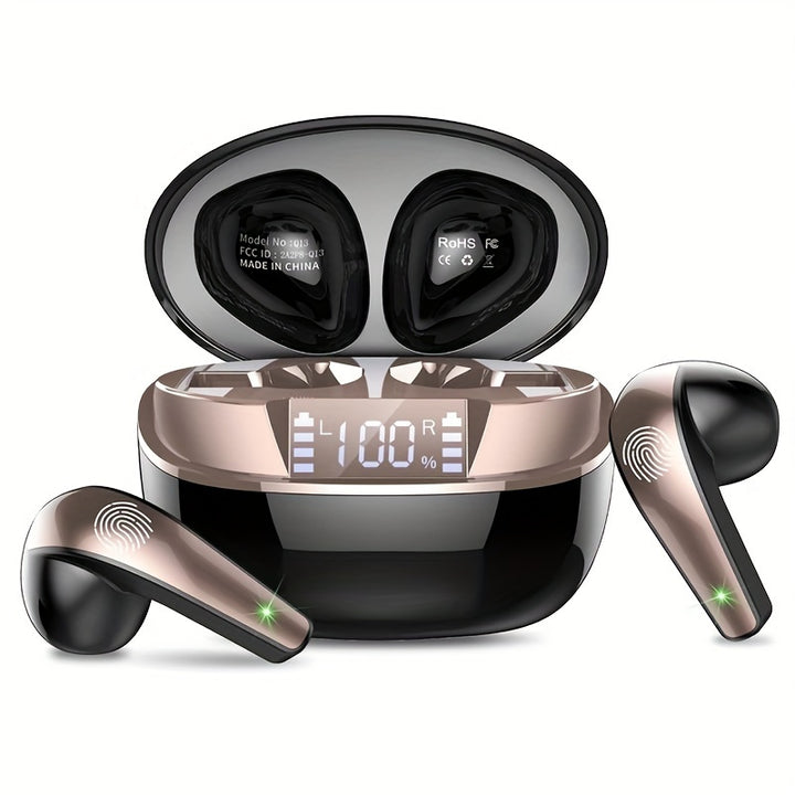 40H Wireless Earbuds with ENC Noise-Cancelling Mic – HiFi Stereo Sound, Touch Control, LED Display, Wireless 5.3 Headphones - Total Trends Fusion