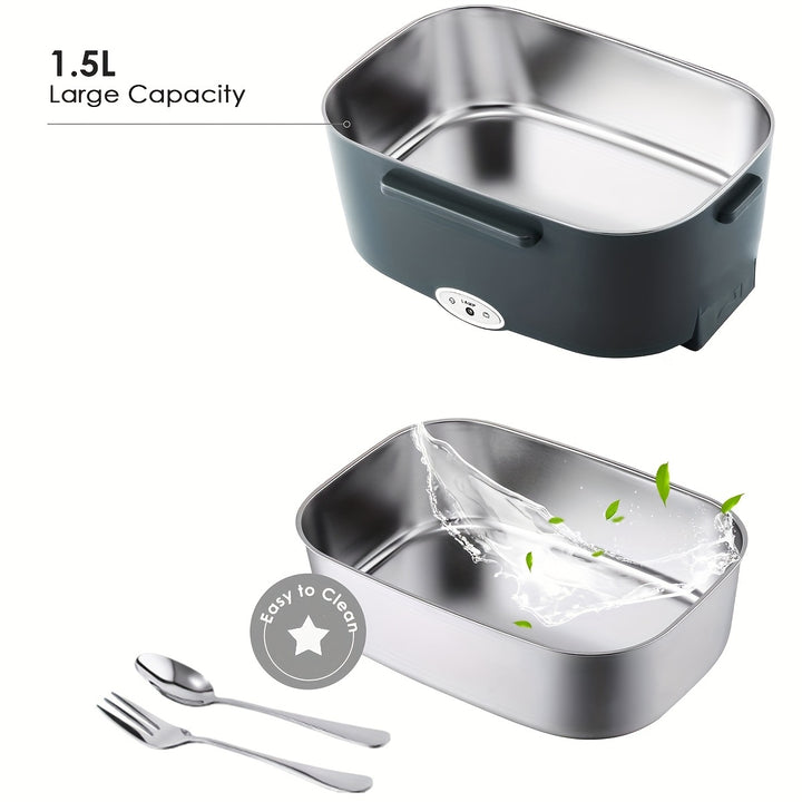 Electric Lunch Box Food Heater for Work - 12V/24V/110V Food Warmer for Car Truck Outdoor with Stainless Steel Containers Potable Heating lunch Box for Adults Camping - Total Trends Fusion