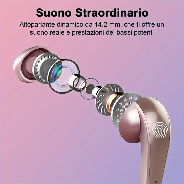 40H Wireless Earbuds with ENC Noise-Cancelling Mic – HiFi Stereo Sound, Touch Control, LED Display, Wireless 5.3 Headphones - Total Trends Fusion