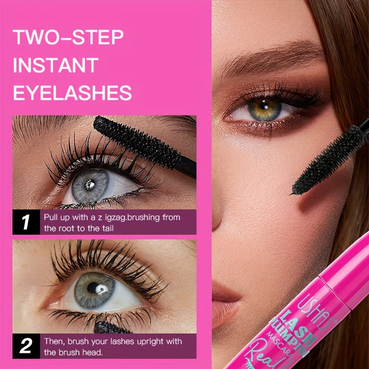 Ushas Big Lash Mascara, Extreme Black, Curling And Lengthening, Long-Lasting Formula, Waterproof, Smudge-Proof, 24-Hour Wear - Total Trends Fusion