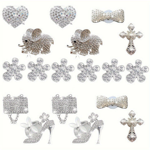 18-Pack Elephant Heart Air Vent Clips – Bling Car Air Fresheners with Crystal Rhinestones for Cute Auto Interior Decor - Total Trends Fusion