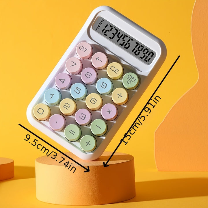 Dopamine-colored Round Mechanical Keyboard Desktop Calculator High Appearance Level Financial Dedicated Computer - Total Trends Fusion
