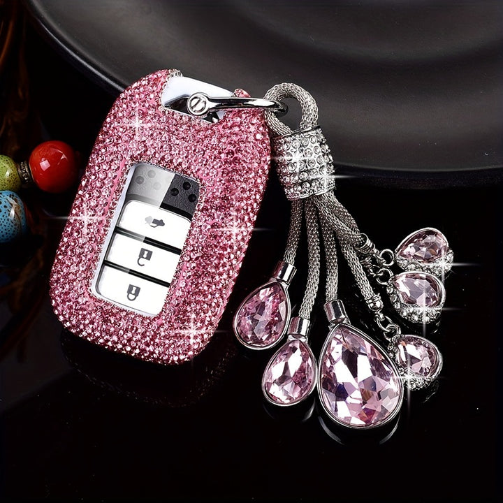 Fashion Women's Sparkling Rhinestone for Honda Car Key fob Cover Fit Vezel City Civic Jazz CRV BRV HRV Shuttle Vezel Pilot Accord Accessories - Total Trends Fusion