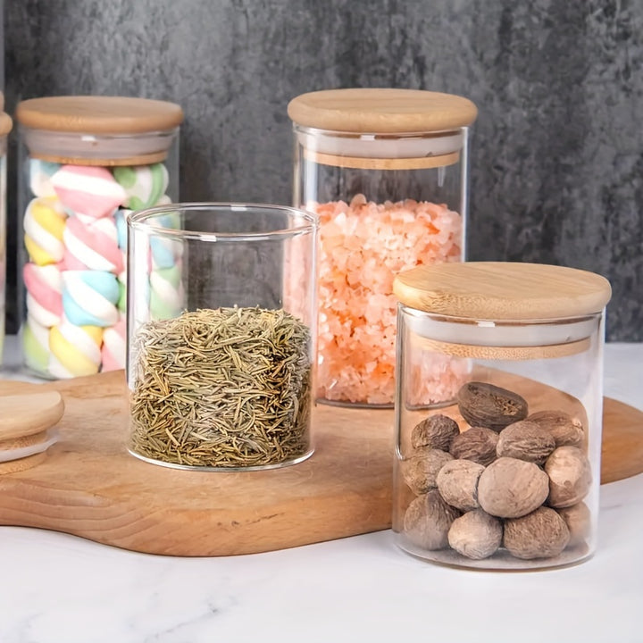 20-Pack 8 Oz Glass Spice Jars with Bamboo Lids – Airtight Food Storage Canisters with Chalkboard Labels for Spices, Herbs, and Dry Goods - Total Trends Fusion
