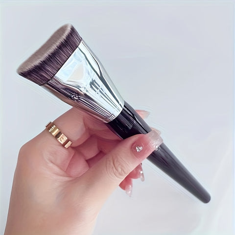 1pc Flat Top Kabuki Foundation Brush- Premium Makeup Brush For Liquid, Cream, And Powder Buffing, Blending, And Face Brush With Soft Fiber, Skin- Friendly Makeup Tool, Easy Carring For Travel, Gift For Mother Women- Gift Set Mother's Day Gift