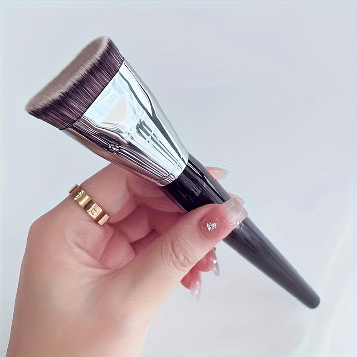 1pc Flat Top Kabuki Foundation Brush- Premium Makeup Brush For Liquid, Cream, And Powder Buffing, Blending, And Face Brush With Soft Fiber, Skin- Friendly Makeup Tool, Easy Carring For Travel, Gift For Mother Women- Gift Set Mother's Day Gift