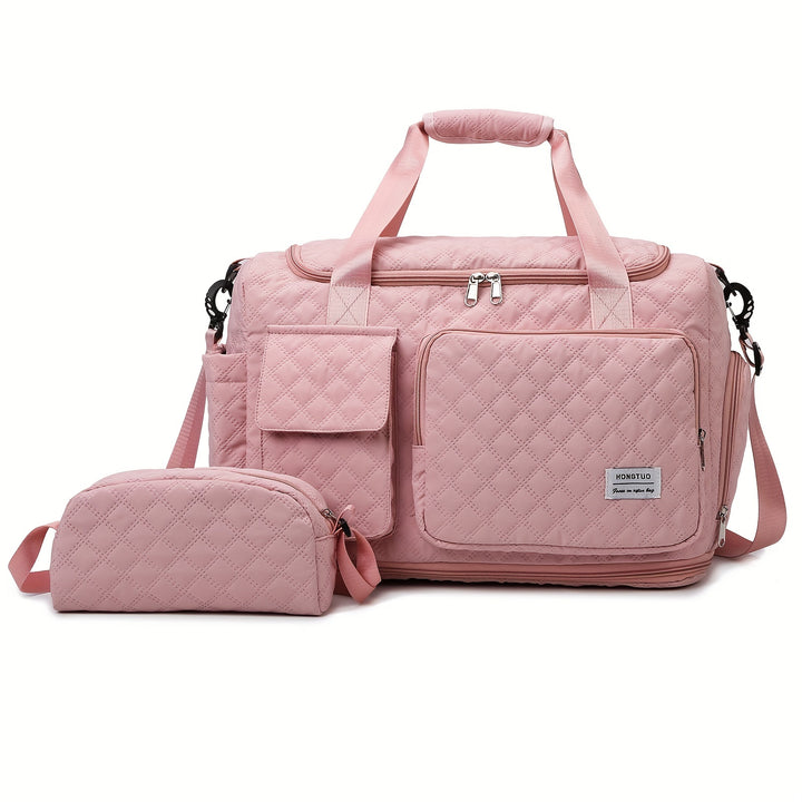 Weekender Travel Bag for Women with Shoe Compartment, Waterproof Extendable Travel Duffle Bag, Overnight Gym Tote Bag, Carry On Bag with Toiletry Bag - Total Trends Fusion