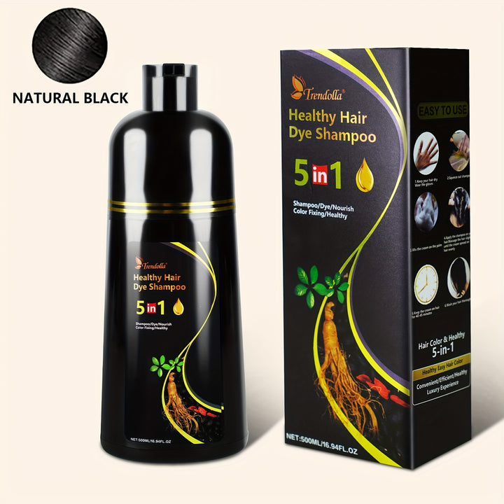 5 In 1 Hair Colour Shampoo, Long Lasting Hair Colour Shampoo, Instant Hair Colour Shampoo, For Men And Women.500ML/16.94FL.OZ Halloween - Total Trends Fusion
