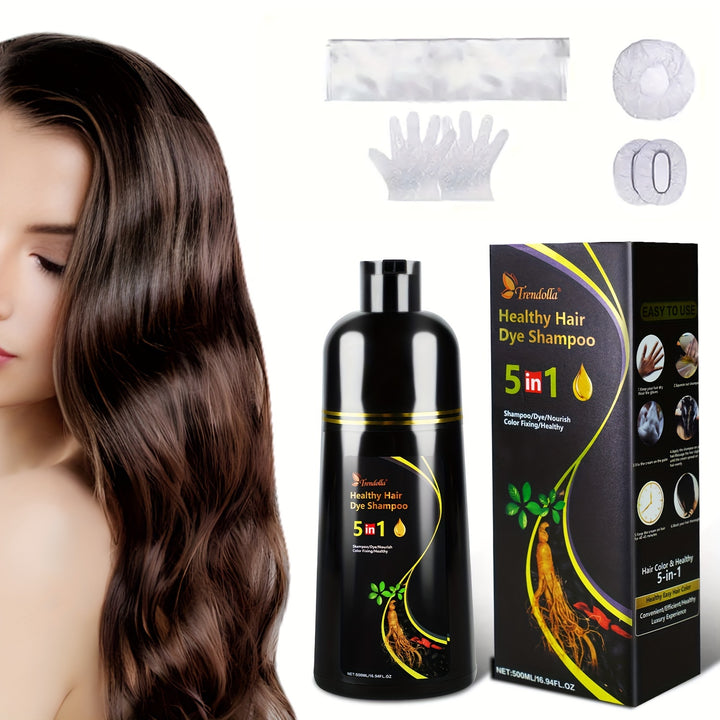 5 In 1 Hair Colour Shampoo, Long Lasting Hair Colour Shampoo, Instant Hair Colour Shampoo, For Men And Women.500ML/16.94FL.OZ Halloween - Total Trends Fusion