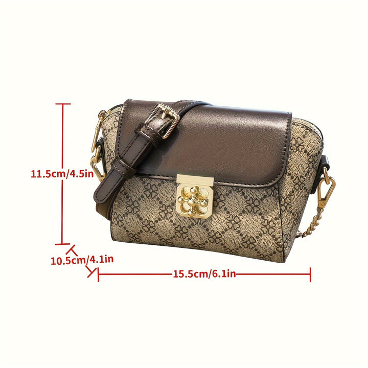Mini Compact Crossbody Bag With Retro Printed Women's Shoulder Bag - Total Trends Fusion