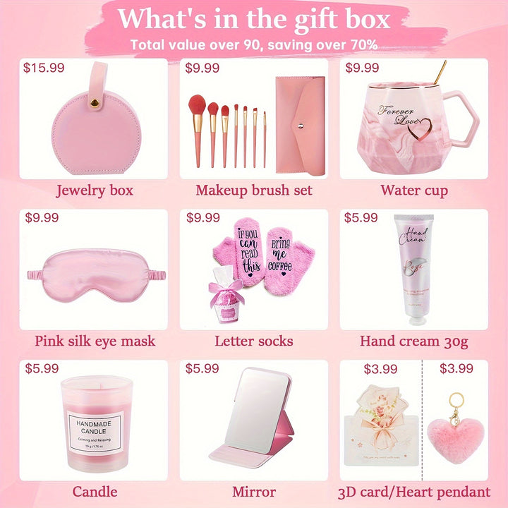 Gifts For Women, 10pcs Unique Birthday Gifts For Women, Mom, Wife, Girlfriend, Sister, Her, Best Friends, Coworker- Christmas, Valentine's Day, Mothers Day Gift Basket
