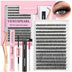 DIY Lash Extension Kit 280 PCS Individual Eyelash Extension Kit 0.07D 9-16MIX 40D Cluster Lashes Kit Lash Glue Remover and Applicators for Eyelash - Total Trends Fusion