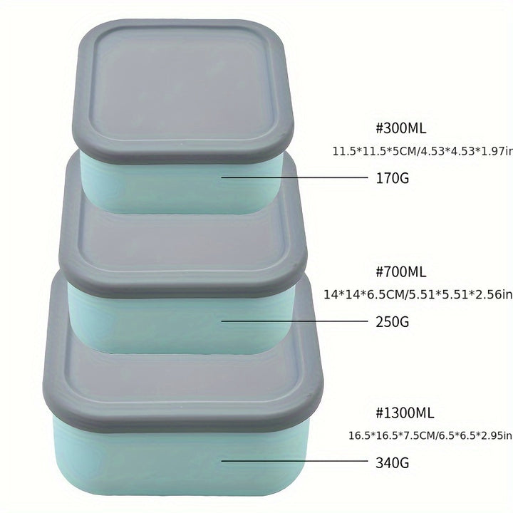 3pcs Silicone Food Storage Set - Microwave & Freezer Safe, Perfect for Lunch Boxes, Baking, and Outdoor Camping - Total Trends Fusion