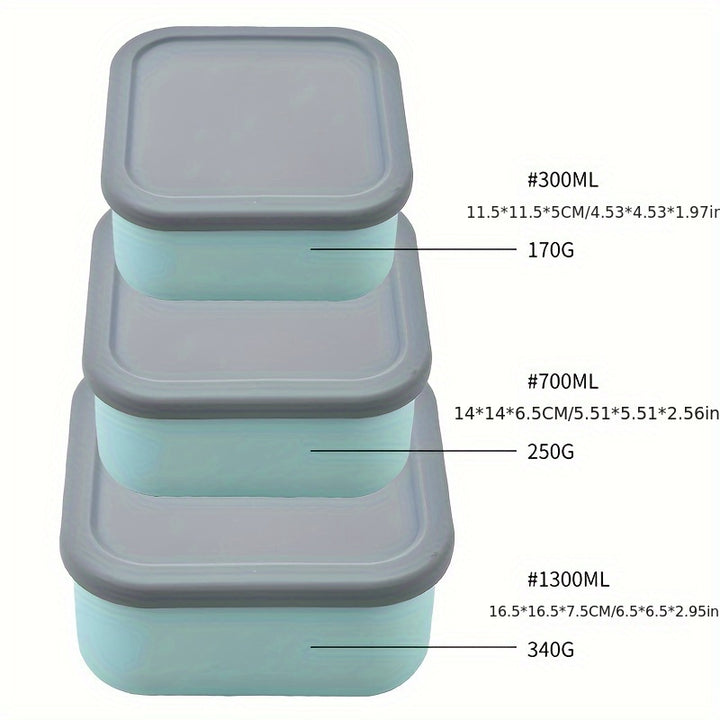 3pcs Silicone Food Storage Set - Microwave & Freezer Safe, Perfect for Lunch Boxes, Baking, and Outdoor Camping - Total Trends Fusion