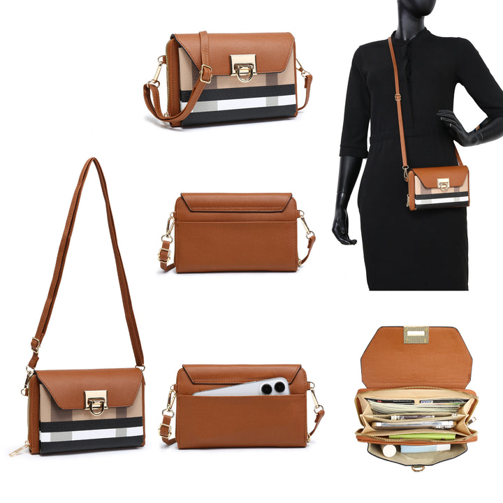 Tepilte Handbags for Women Fashion Teenage Girls Crossbody Bag Lightweight Plaid Pattern Shoulder Bag