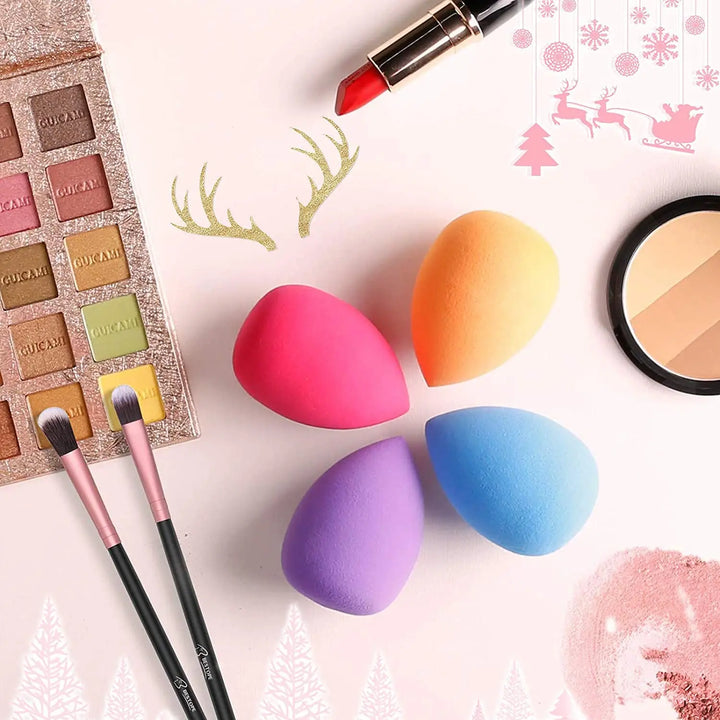 16Pcs Makeup Brushes Set, 4Pcs Beauty Blender Sponge Set and 1 Brush Cleaner, Premium Synthetic Foundation Brushes