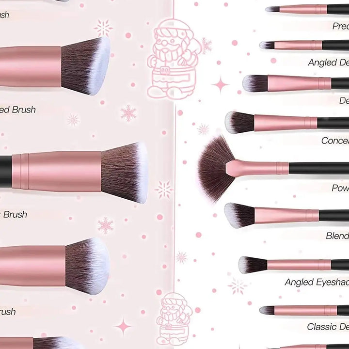 16Pcs Makeup Brushes Set, 4Pcs Beauty Blender Sponge Set and 1 Brush Cleaner, Premium Synthetic Foundation Brushes