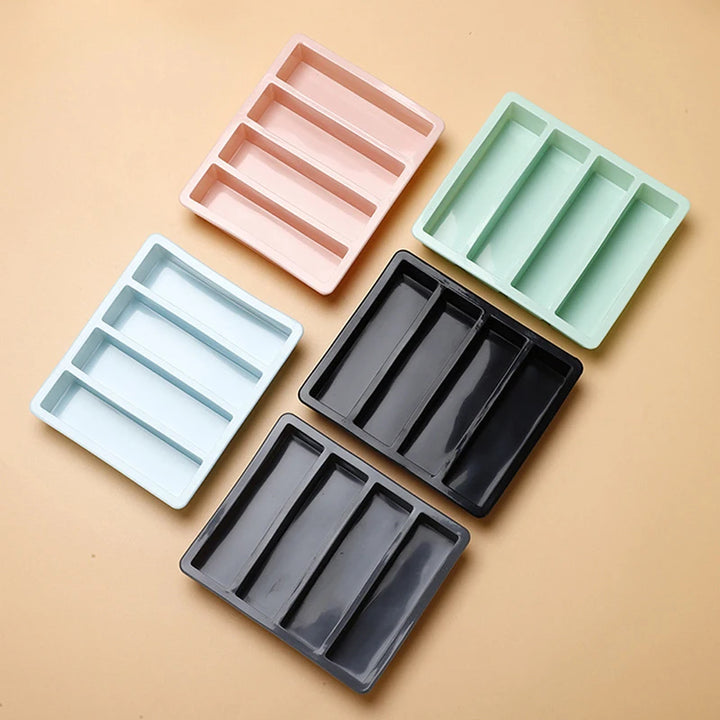 Long Ice Cube Tray 4 Grids Reusable Silicone Ice Cube Mold DIY Ice Maker Food Grade Durable Silicone Wine Square Tray Mould