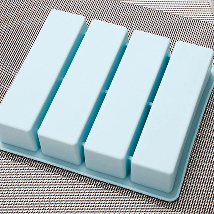 Long Ice Cube Tray 4 Grids Reusable Silicone Ice Cube Mold DIY Ice Maker Food Grade Durable Silicone Wine Square Tray Mould