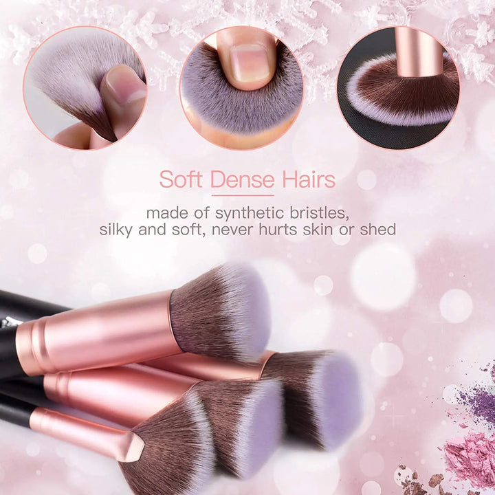 16Pcs Makeup Brushes Set, 4Pcs Beauty Blender Sponge Set and 1 Brush Cleaner, Premium Synthetic Foundation Brushes