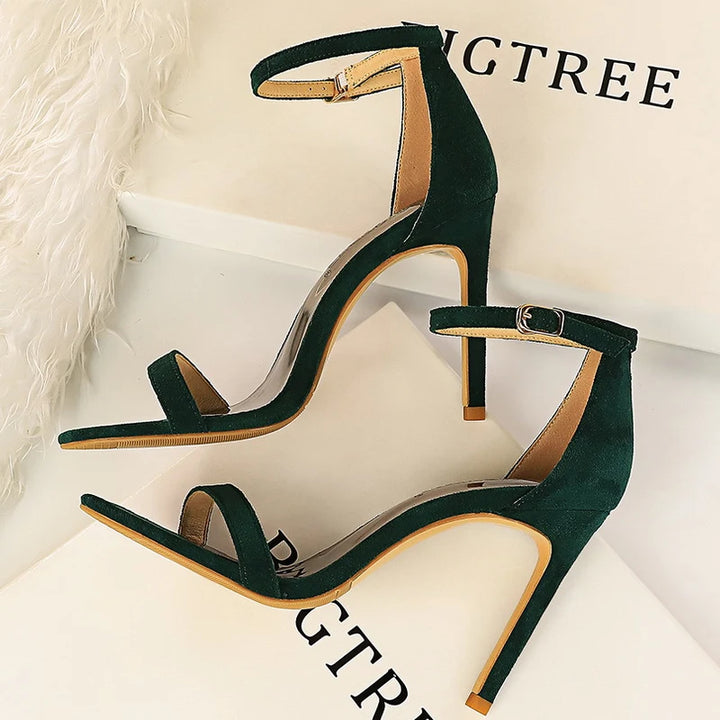 BIGTREE Shoes Summer Women Sandals Suede Hollow High Heels Stiletto Fashion Sandles Women Heels Ladies Shoes Women's Sandals - Total Trends Fusion