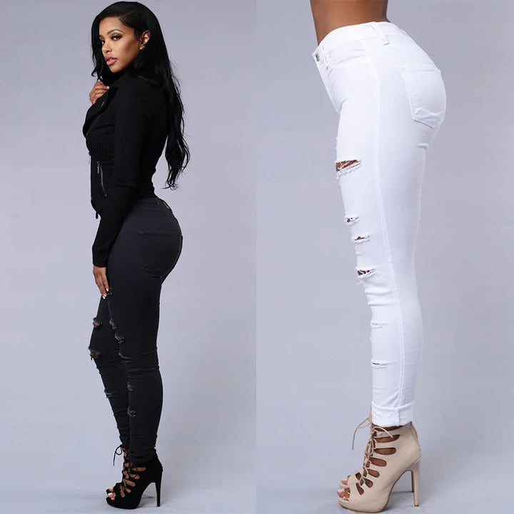 Hot sale ripped jeans for women sexy skinny denim jeans fashion street casual pencil pants female spring and summer clothing - Total Trends Fusion