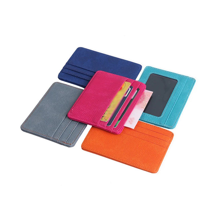 Portable Double Sided Lizard Pattern Card Wallet Id Holders Porte Carte Women Men Slim Wallet Change Purse Travel Wallet Holder