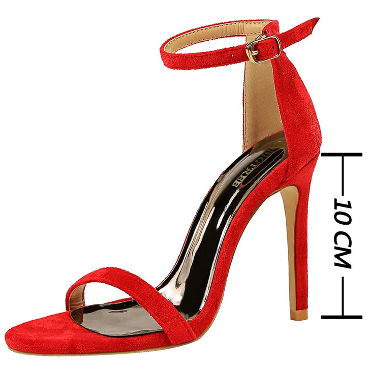 BIGTREE Shoes Summer Women Sandals Suede Hollow High Heels Stiletto Fashion Sandles Women Heels Ladies Shoes Women's Sandals - Total Trends Fusion