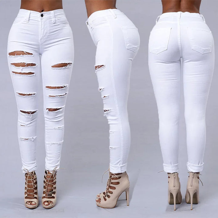 Hot sale ripped jeans for women sexy skinny denim jeans fashion street casual pencil pants female spring and summer clothing - Total Trends Fusion