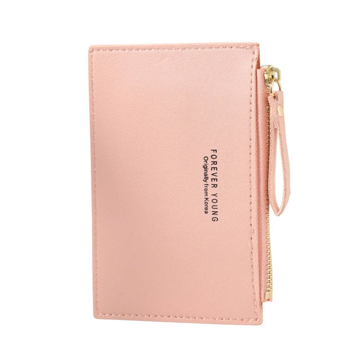 Men's Women's PU Zipper Cash ID Card Credit Card Holder Pure Color Mini Business Card Case Name Card Holder Holiday Gift
