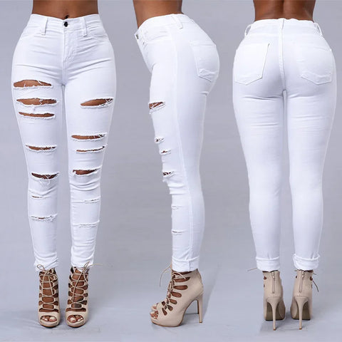 Hot sale ripped jeans for women sexy skinny denim jeans fashion street casual pencil pants female spring and summer clothing - Total Trends Fusion