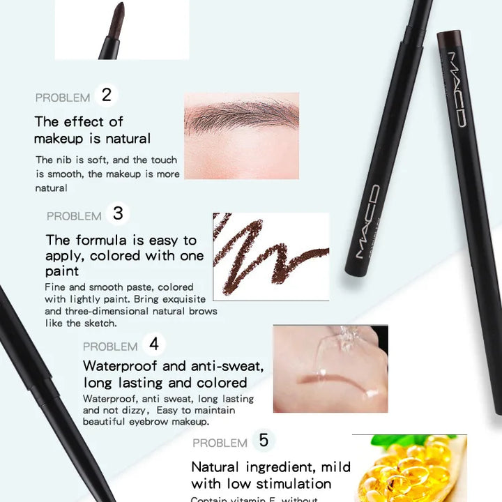 1Pcs Waterproof Black Brown Smooth Eyeliner Pencil Permanent Makeup Eyleliner Pen Long Lasting Automatic Eyes Makeup Tools