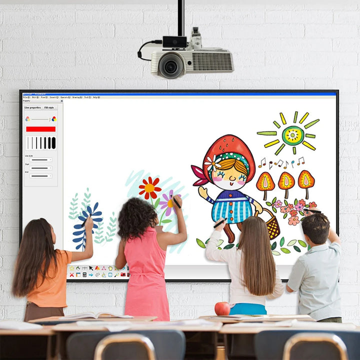 Interactive Pizarro Whiteboard Digital Smart Board Infrared Pen Projector Touch Screen School Teaching Home Meeting Presentation - Total Trends Fusion