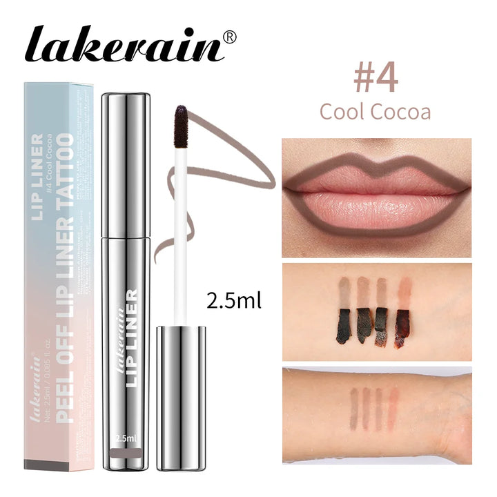 Waterproof Lip Liner Peel Off Tattoo Lipgloss Waterproof Long Lasting Matte Lip Tint Brown Contour Tear-off Lips Stain Cosmetic - Total Trends Fusion