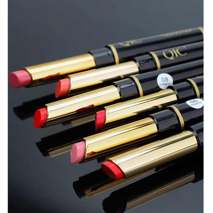 2 IN 1 Lip Liner Waterproof Matte Lipstick Pencil Sexy Red Long Lasting Lipliner Makeup Cosmetics