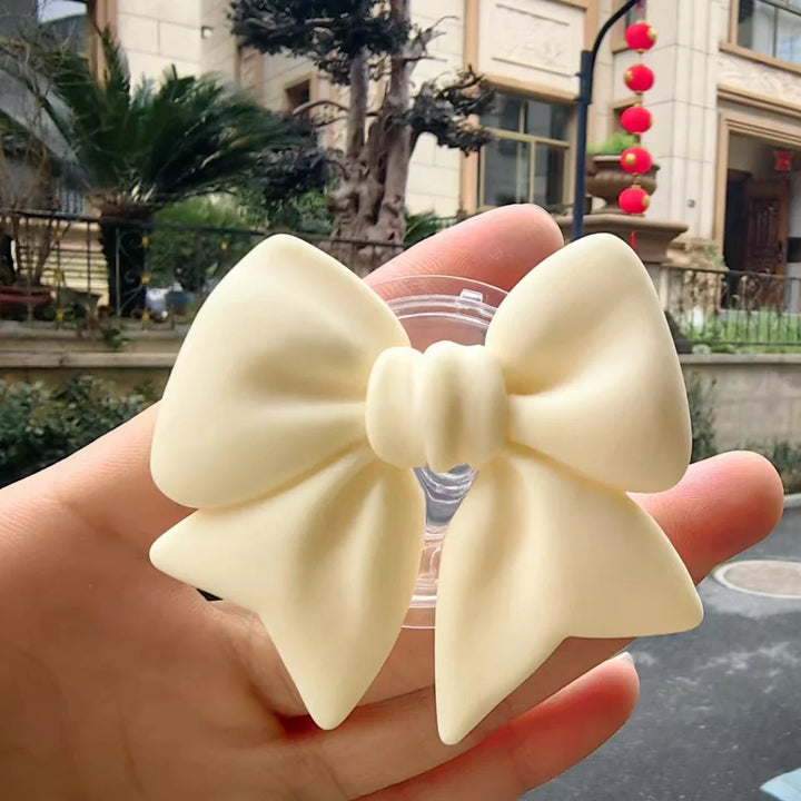 Cute Plain Macaron Color Bow-knot Smart Tok Universal Phone Holder  Phone Bracket GripTok Stand Socket Lazy Bracket