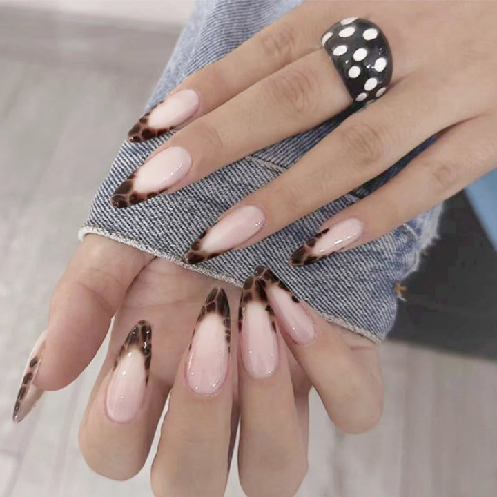 "Pink French 3D Bowknot Press-On Nails | Short Square Fashion False Nails"